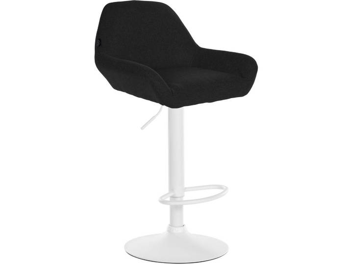 CLP Barhocker Stoff Schwarz, Metall, 51x89x52 cm, Esszimmer, Barmöbel, Barhocker