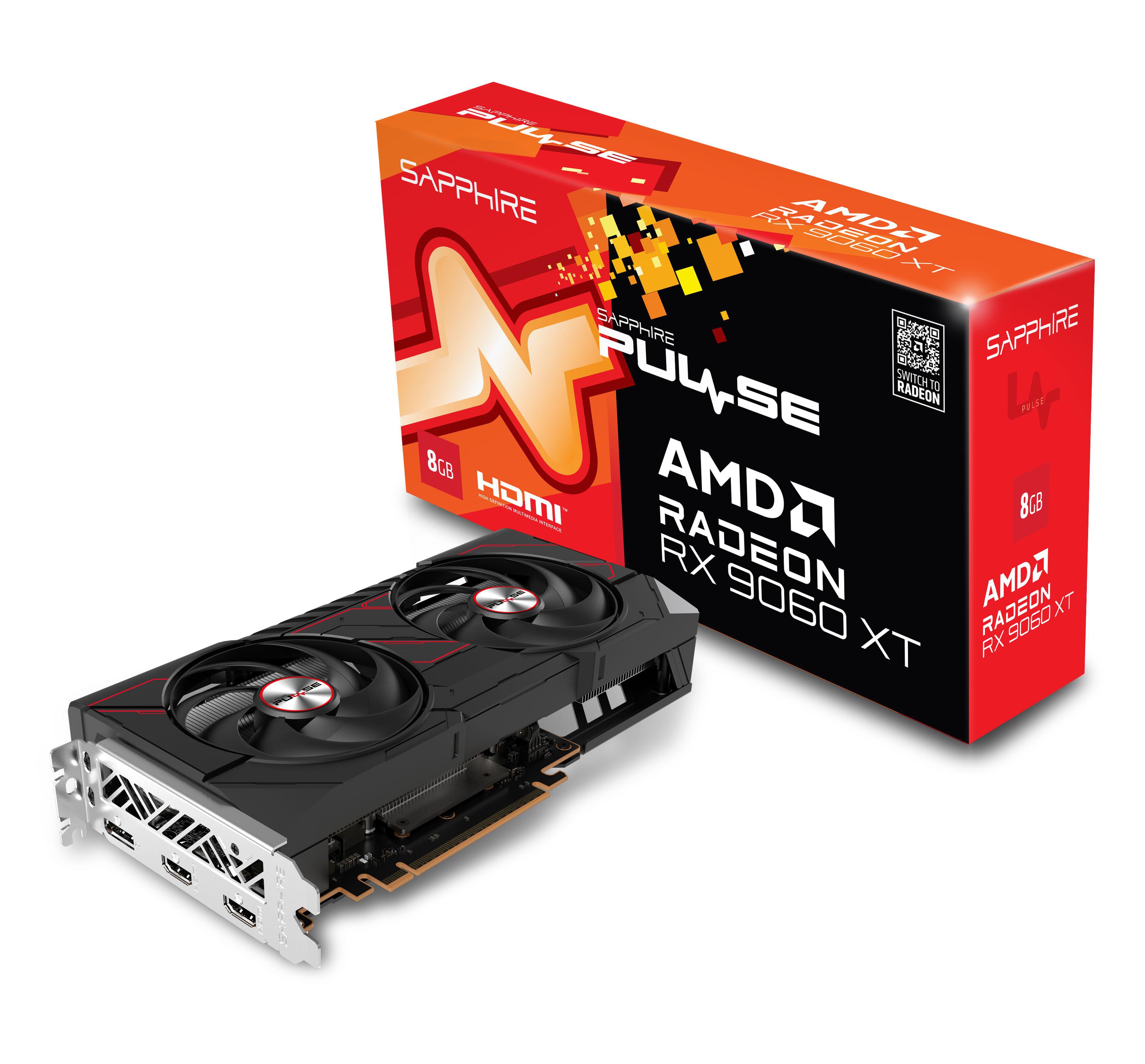 SAPPHIRE Radeon™ PULSE RX 9060 XT 8GB Grafikkarte DP/HDMI 11350-04-20G