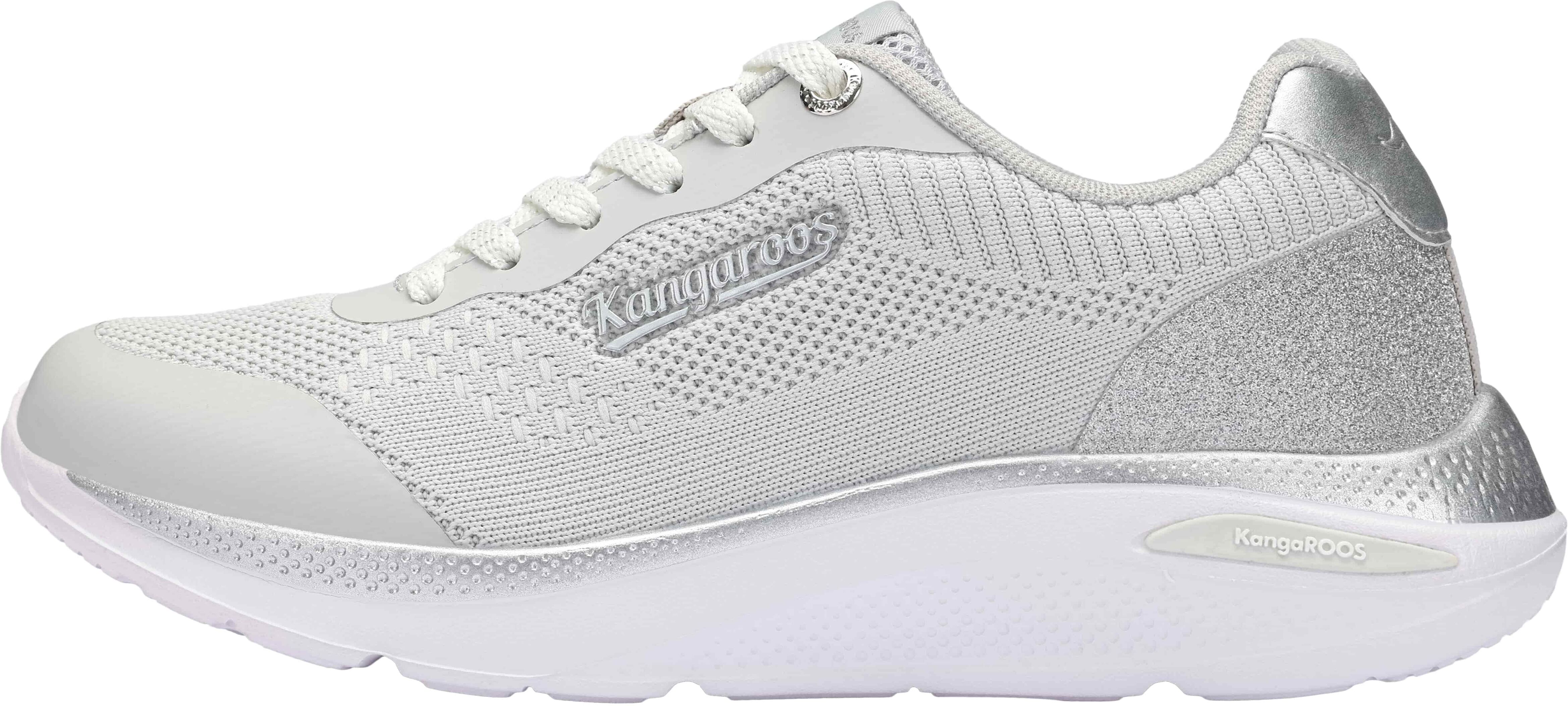 Sneaker KANGAROOS "K-WN MALAGA", Damen, Gr. 36, weiss (vapor grau, silber), Synthetik, Textil, Schuhe Sneaker vapor grau, silber 36