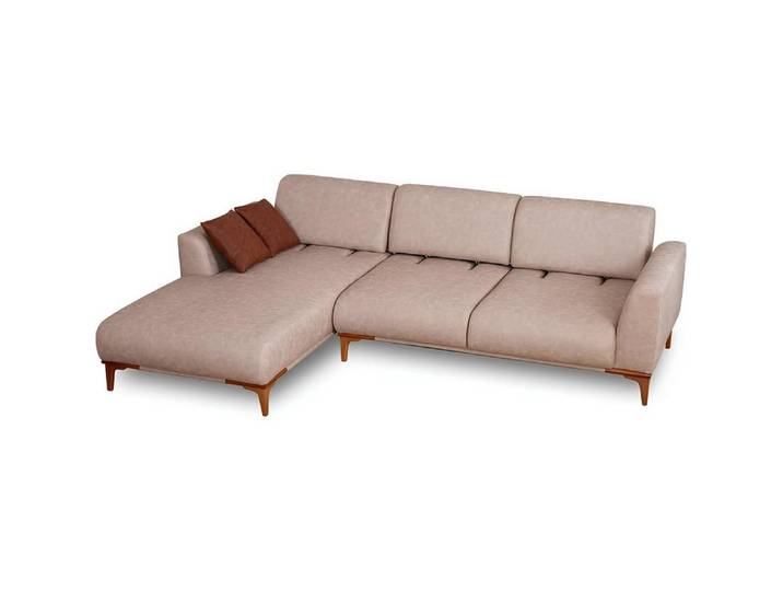 Xlmoebel Ecksofa Beigefarbenes L-förmiges Designer-Sofa aus hochwertigen Materialien, Ecksofa, Hergestellt in Europa