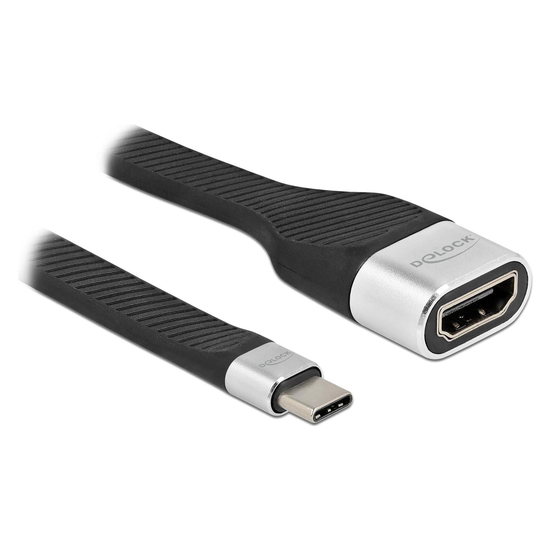 Delock FPC Flachbandkabel USB Type-C zu HDMI (DP Alt Mode) 4K 60 Hz 14 cm (HDMI) (86933)