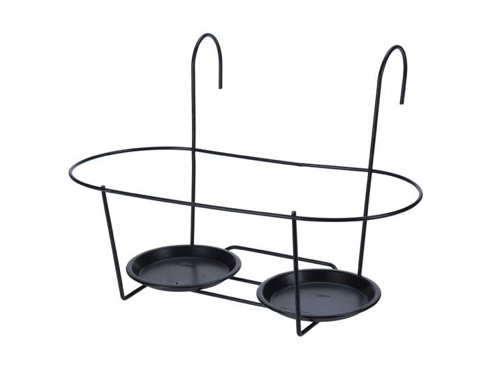 Blumentopfhalter aus Metall, Blumentopf zum Einhängen, schwarz, 40 x 18,5 x 28 cm