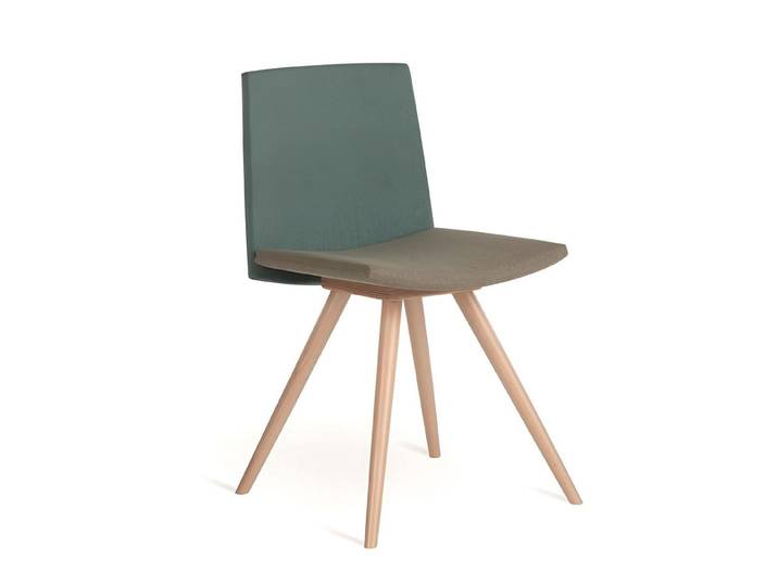 JVmoebel Esszimmerstuhl Zweifarbiger Designer-Stuhl aus Stoff mit Holzgestell in Grün