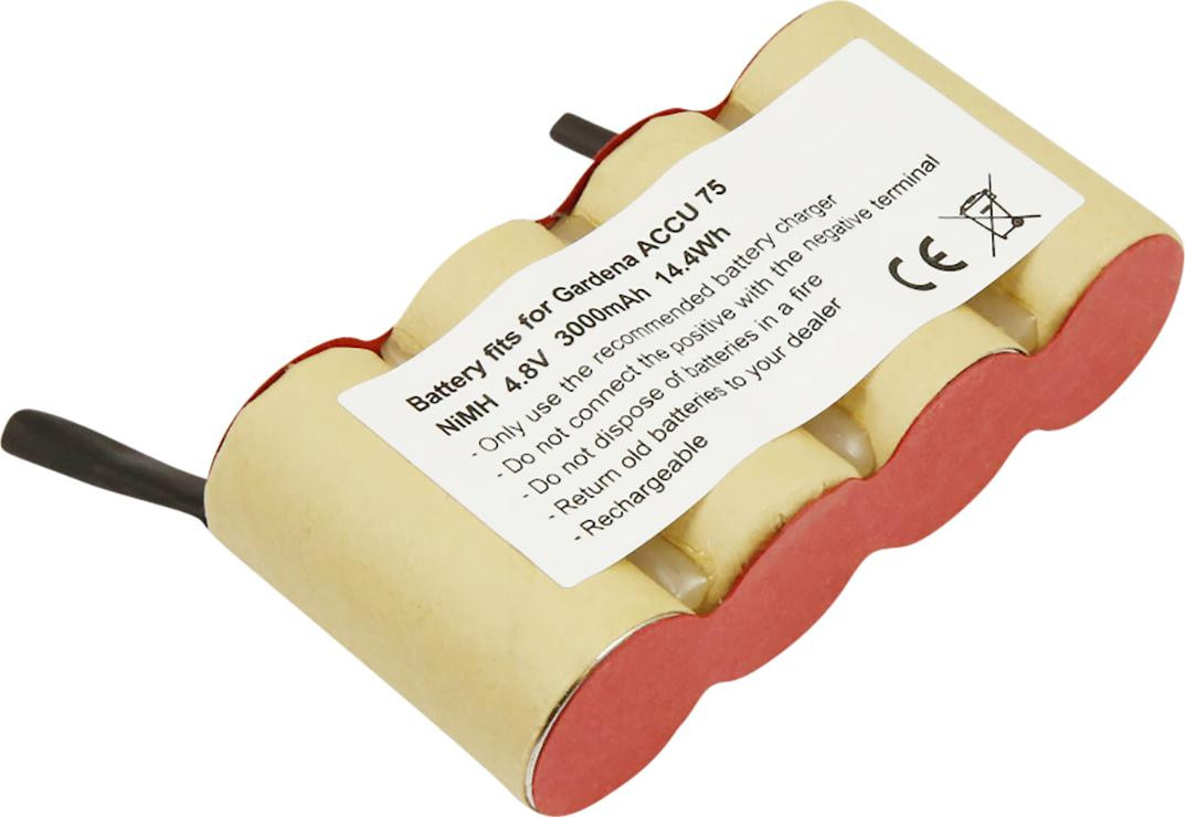 Avizar Accu voor Gardena grasmaaier, NiMH, 4,8 V, 3000 mAh, beige