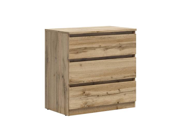 Petits-meubles Kommode Edwin Holz, Braun, Holzwerkstoff, 3 Schubladen, 75x75x45 cm, Kleinmöbel, Kommoden