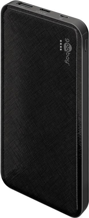 Goobay Slimline 10000mAh Powerbank met 2x USB-A en USB-C - Zwart