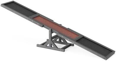 Costway Wooden Dog Agility Seesaw Dog Outdoor Run Game Toy for Obstacle Courses-Gray
