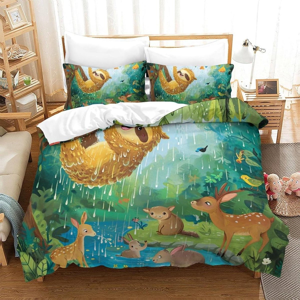 Dekbedovertrek set met 3D Luiaard design voor volwassenen, Super Kingsize, Stijl-3