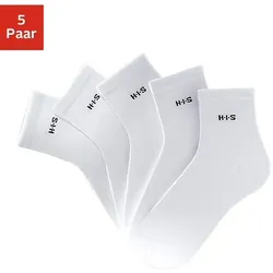 Kurzsocken H.I.S "Damen halbhohe Socken, Knöchelsocken sportliche Freizeitsocken", Damen, Gr. 35-38, weiß, Baumwolle, Elasthan, Polyamid, uni, elastisch, Socken, mit Bündchen über dem Knöchel