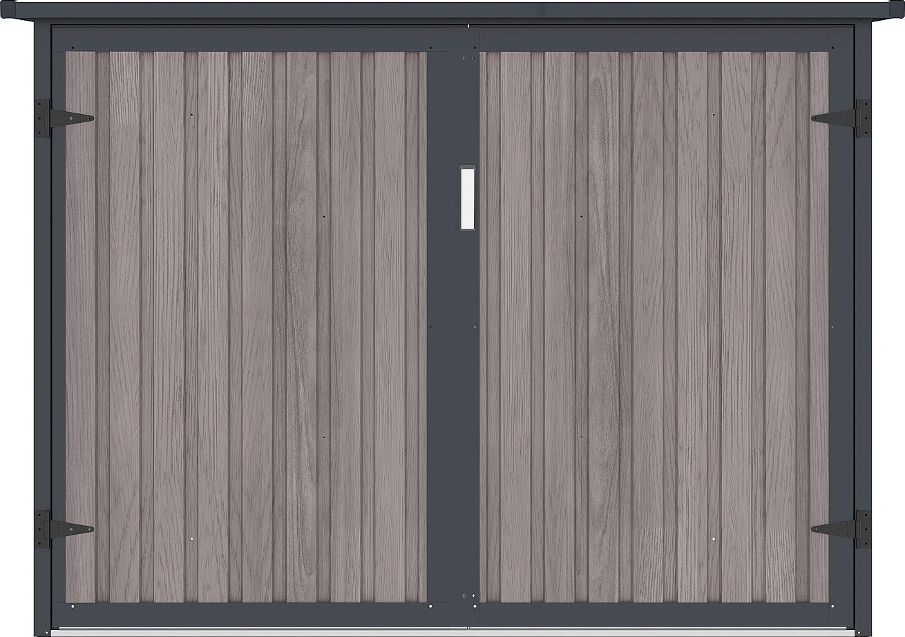 Metall-Fahrradunterstand aus verzinktem Stahl - Holz-Optik - 4 m² für 4 Fahrräder - NIKI