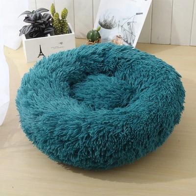 Uplifted Goods Premium Round Long Plush Pet Sanctuary turquoise l