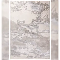 Teppich Hochglanz Metallic Abstraktes Wolkenmuster | 160x230cm, Flor 8mm | Silber/Cremeweiß/Grau | Como-Lecco Kollektion | Kadima Design