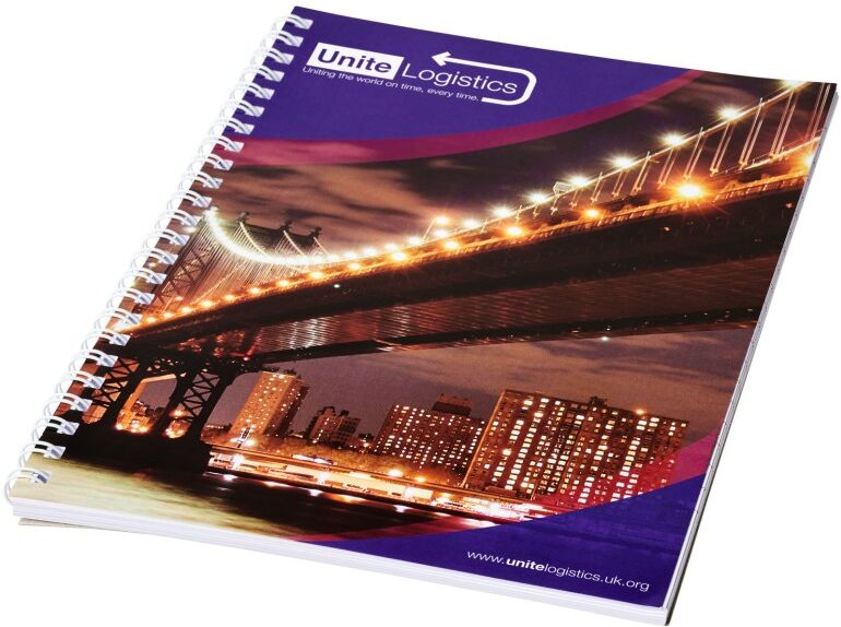 Carnet de notes à spirales personnalisable A5 Desk-Mate blanc 50 pages
