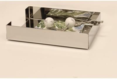 Classic Touch "Tissue Holder Silver with Clear Ball - 9""L"