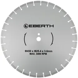 EBERTH Diamanttrennscheibe 450mm, für Gipsplatten, Fliesen & Ziegel