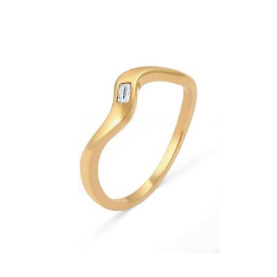 Silberring ELLI PREMIUM "Ring Organic Topas Weiß 925 Sterling Silber" Gr. 54, gold, Fingerringe, Damen, 54, Silber 925 (Sterlingsilber), Silberring