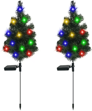 Inspire Picks Waterproof Solar Christmas Tree Lights Snowman Window Clings Outdoor Decor emitting Color: 2pcs
