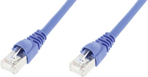 Telegärtner 100008984 RJ45 Patchkabel CAT 6a S/FTP 10.00m Blau Flammwidrig, mit Rastnasenschutz, Flammwidrig, Halogenfrei