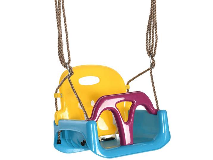 Outsunny 3-In-1 Babyschaukel, Kinderschaukel mit verstellbarem Seil, Schaukelsitz, Blau, Mehrfarbig, Kunststoff, 33x42 cm, Freizeit & Co, Gartenspielzeug