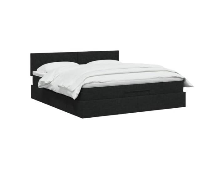 vidaXL Ottoman Bett mit Matratze Schwarz 180 x 200 cm Stoff Flexible Positionierung für individuellen Komfort, Ausgewogene Festigkeit für alle Schlafstile, Robuster Lattenrost für