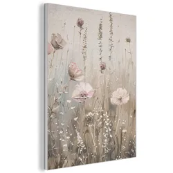 AKUSTIKBILD Blumen - Rosa - Modern - Beige Wandbilder 60x80 cm