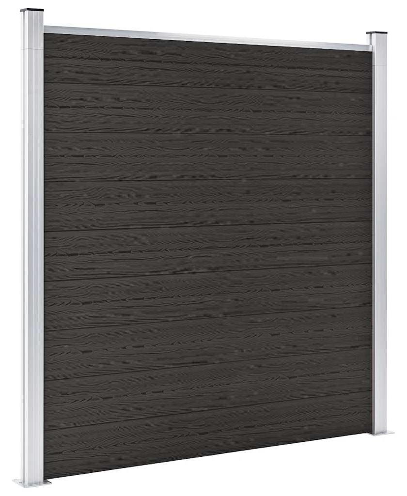 vidaXL Schuttingpaneel composiet WPC zwart 180 x 186 cm