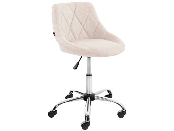 CLP Arbeitshocker Lazio I Kunstleder Oder Stoff I Höhenverstellbarer Arbeitsstuhl I Rollbar, Farbe: Creme, Material: Stoff