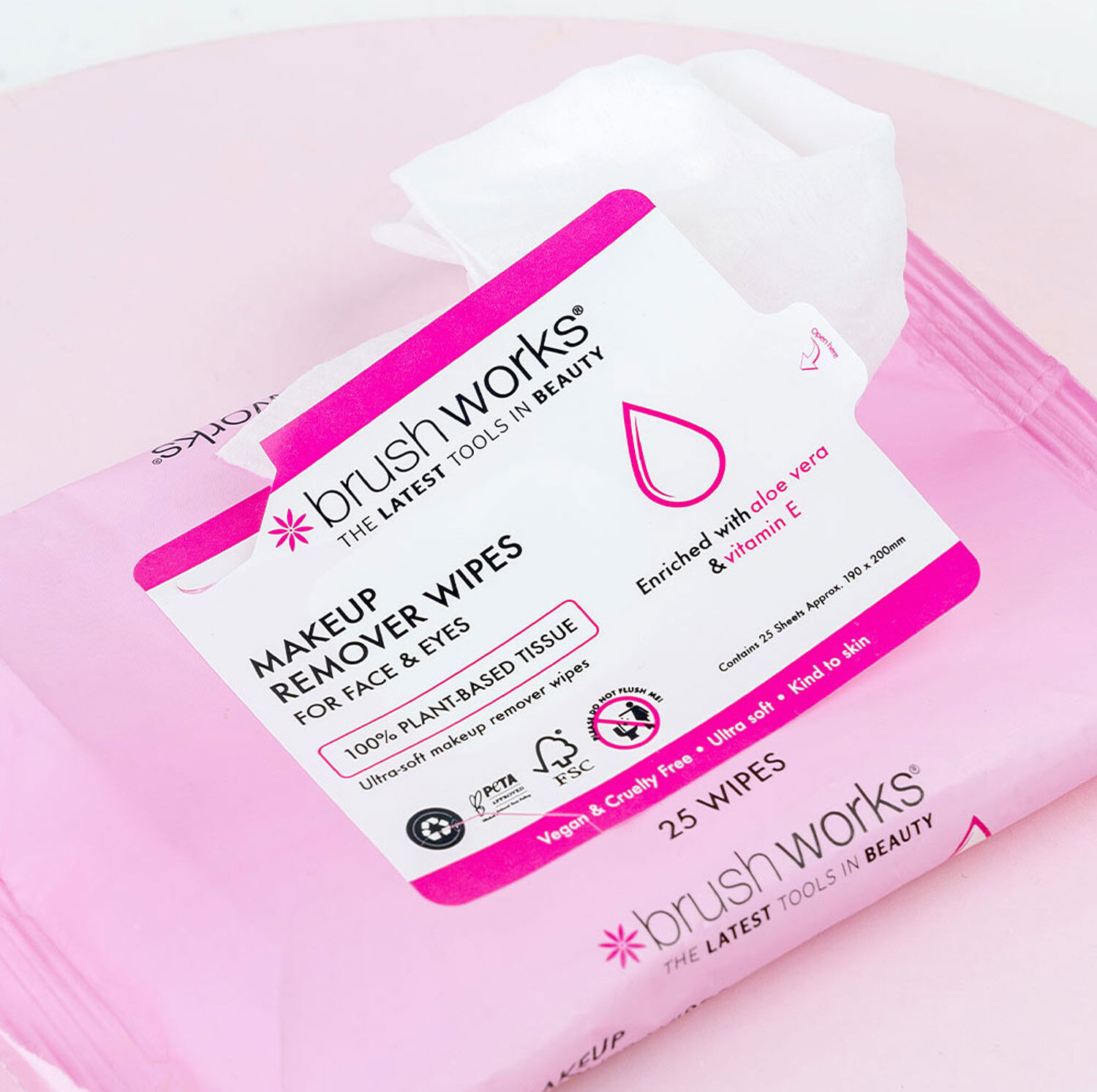 BRUSHWORKS Makeup Remover Wipes 25pcs