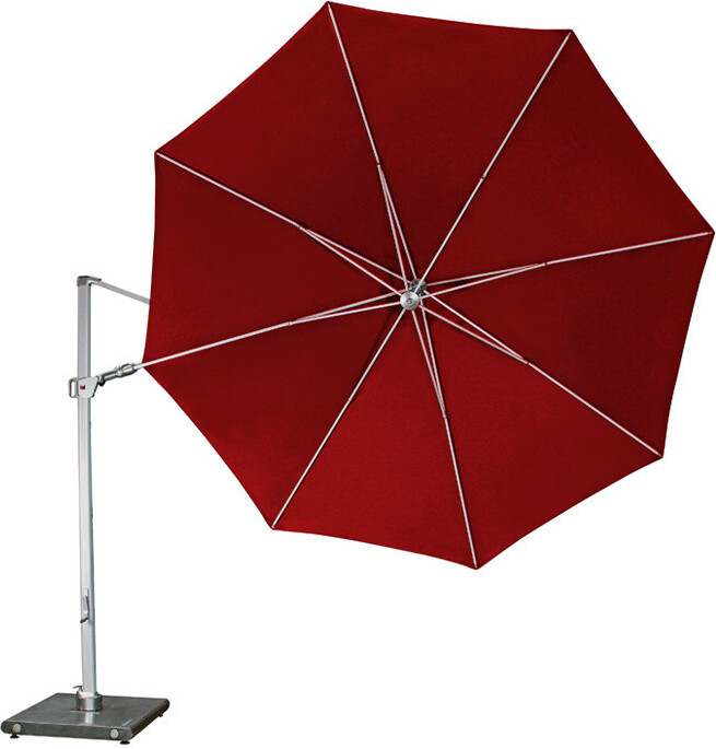 Knirps KNIRPS 340 cm - ein großer, r Sonnenschirm für den Garten mit seitlicher Stange: Farbe des Sonnenschirms - Bordeauxrot