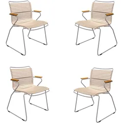 HOUE CLICK Set – 4 Design Gartenstühle mit Armlehnen