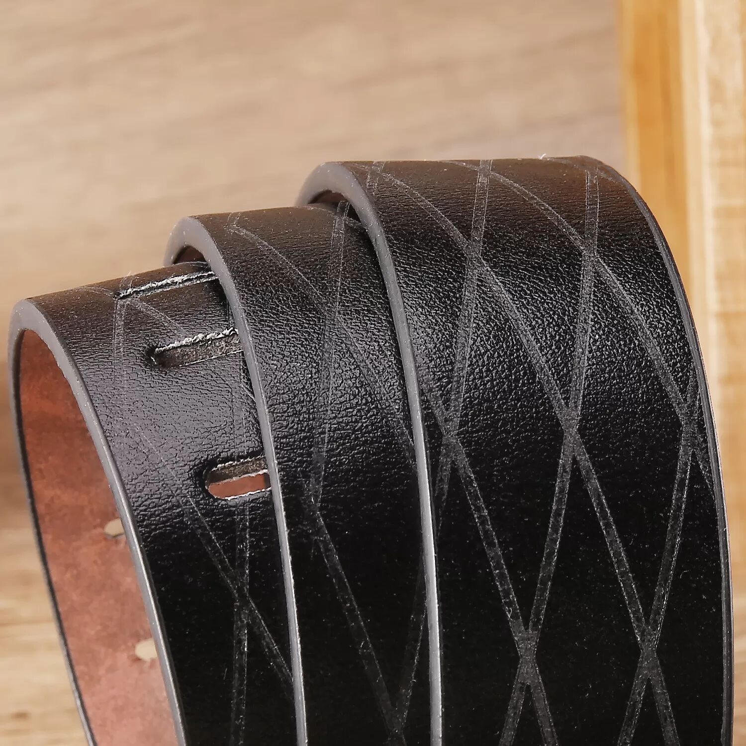 INF Herren PU Leder Gürtel mit Dornschließe, 120cm - Klassischer Stil