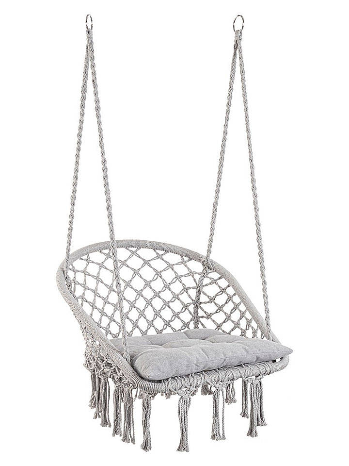 Bizzotto Hängesessel "Javier" in Grau - (H)130 x Ø 88 cm - onesize