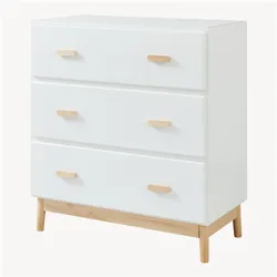 En.Casa Wickelkommode Sarievn mit Wickelauflage 100x80x53 cm Weiss