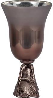 Sagebrook Home Glass Metallic Round 2Tone Chalice Vase