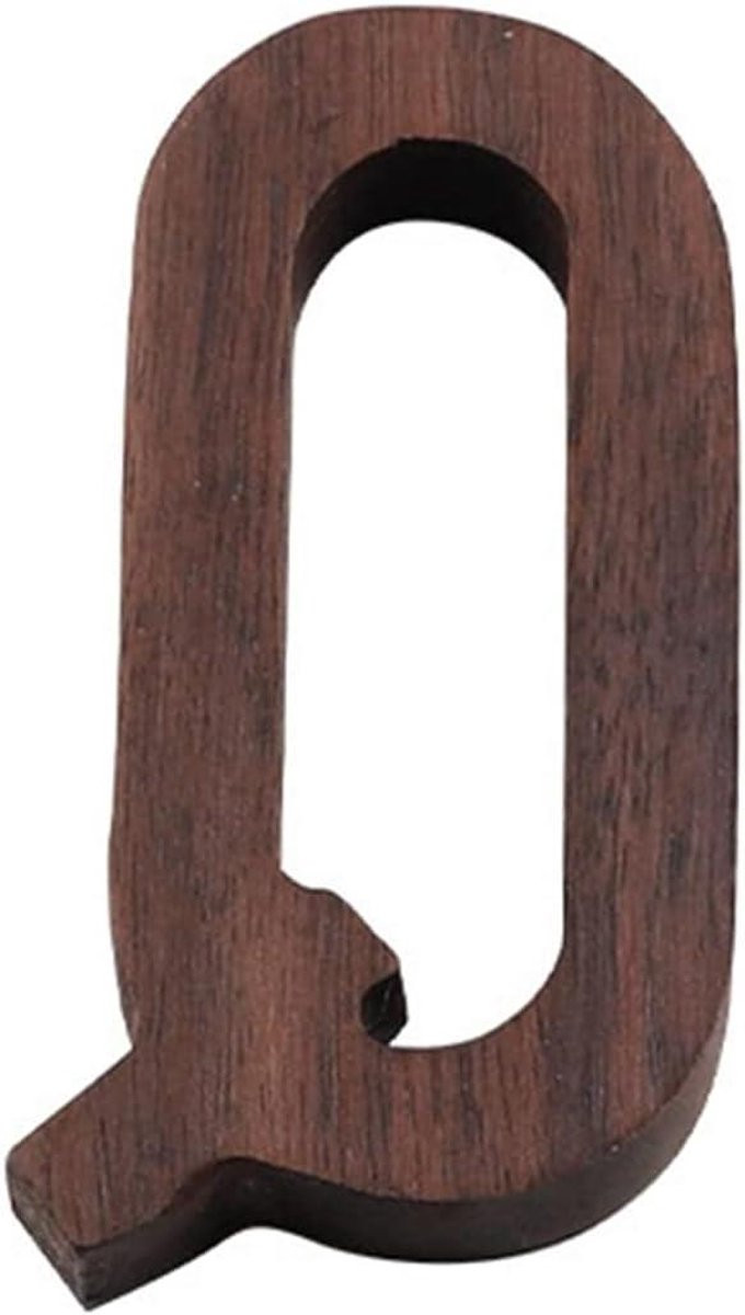 Zelfklevende houten alfabet letters voor muurdecoratie - 26 optionele letters - Houtkleur