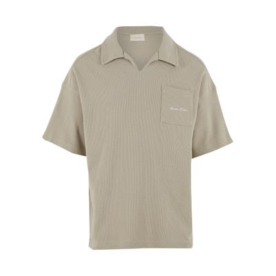 Poloshirt ANOTHER COTTON LAB "Another Cotton Lab", Herren, Gr. S, beige, 100% Baumwolle, oversize, amerikanischer Ausschnitt, Shirts