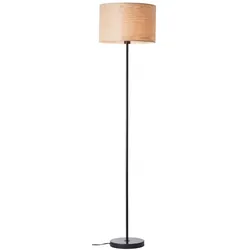 BRILLIANT Lampe , Romm Standleuchte 1flg holz hell/schwarz , 1x A60 , E27 , 52W , Mit Fußschalter