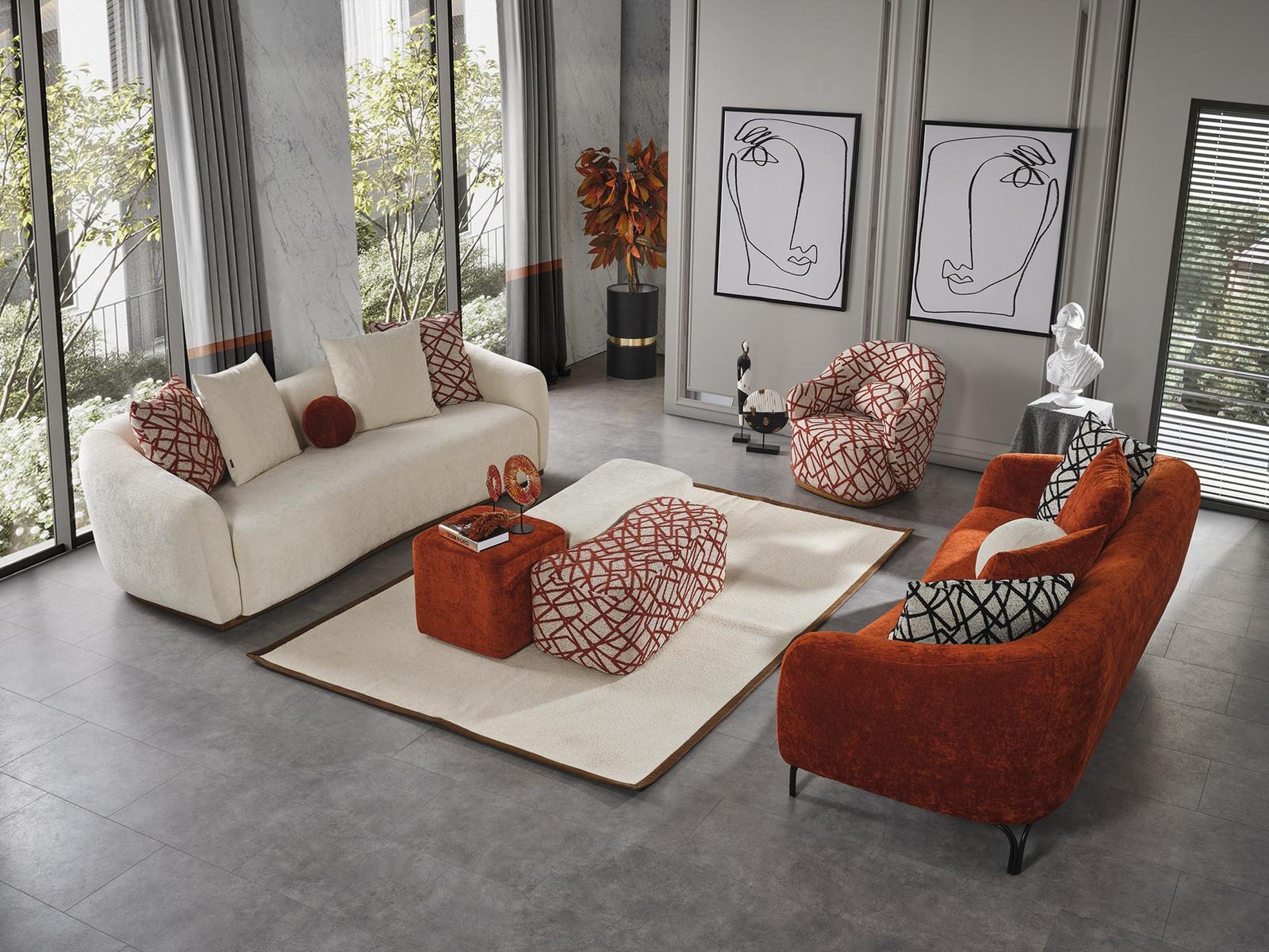 Sessel Design Luxus Couch Polster Wohnzimmer Holz mit Textil Einsitzer