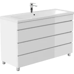 Stand Badmöbel Fellini 120 SoftClose eiche gold mit drei grifflosen Schubladen
