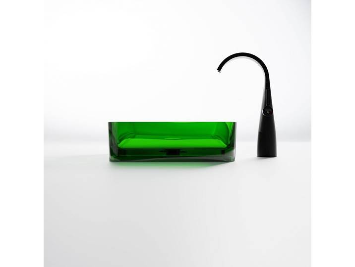Steinberg Serie 489 Aufsatzwaschtisch, rechteckig, aus Polyresin, mit Ablaufstopfen, 550x360x140mm, 489701032
