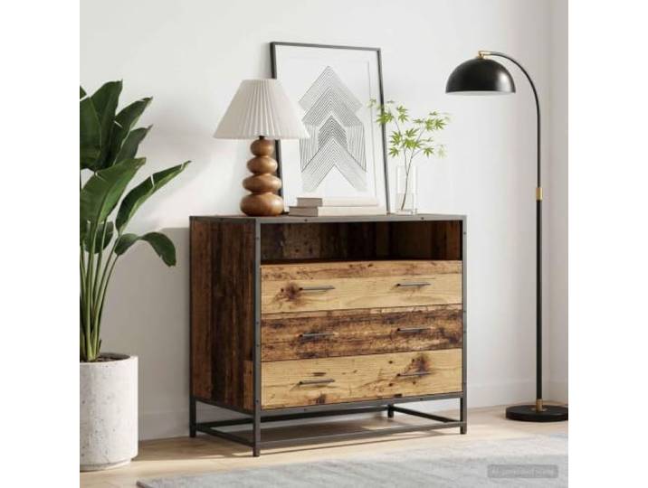 HKQWPBF Schubladenschrank 3 Schubladen Altholz 70 x 41 x 70 cm Wandmontage Umkehrbare Tür, kompakte Wandmontage, Holzwerkstoff, moderne Ästhetik, einfache Reinigung