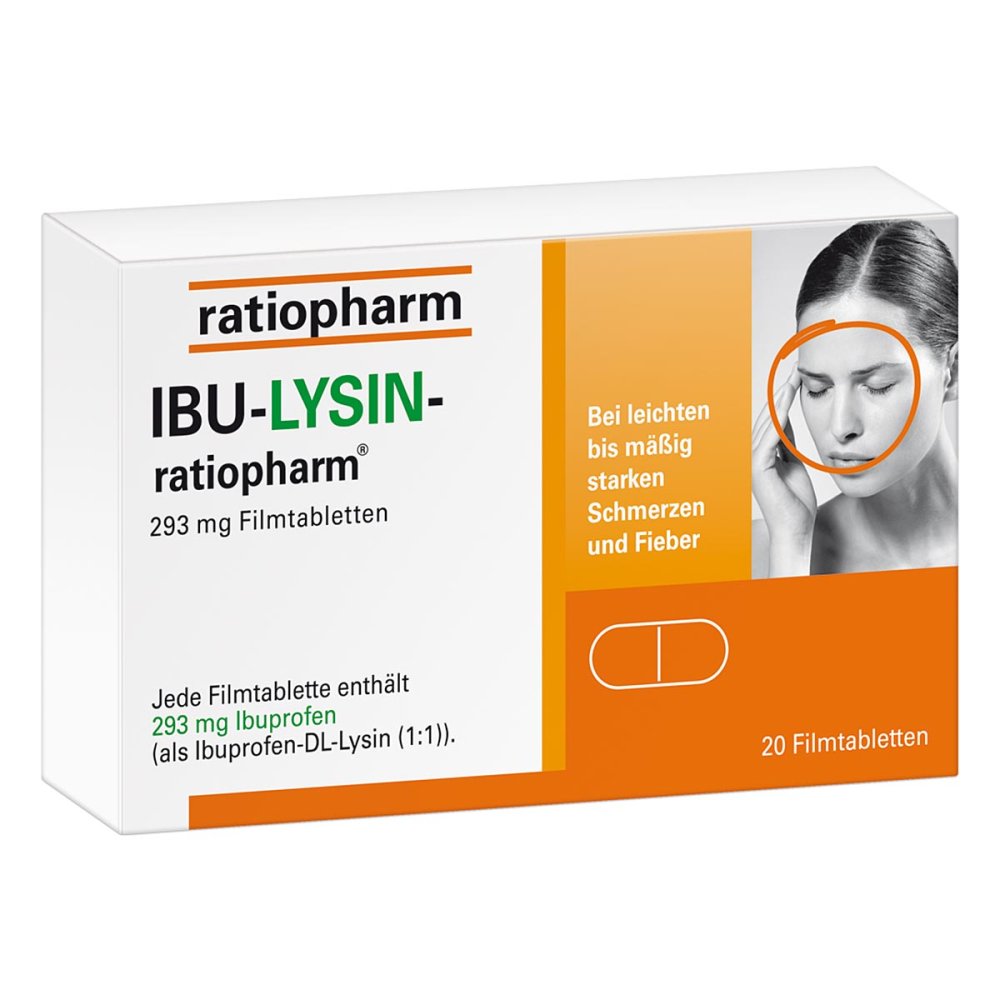 ratiopharm GmbH Ibu-Lysin ratiopharm 293 mg Filmtabletten 16204710