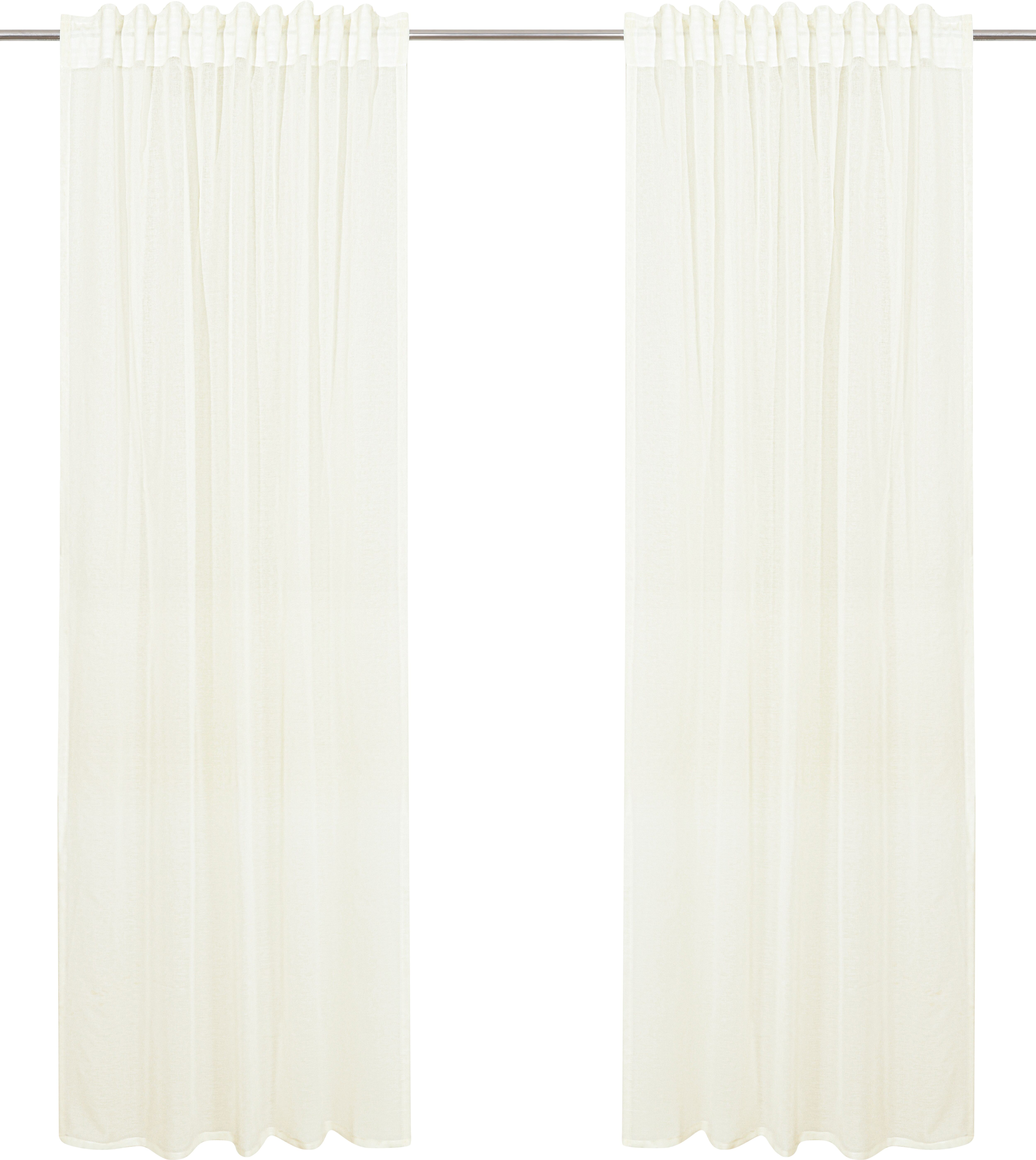 Gardine OTTO HOME "Dolly, 1er- und 2er-Set, transparent, Multiband" Gr. 4, weiß (beige), B:140cm H:245cm, Polyester, Gardinen, Gardine, gewebt, Polyester