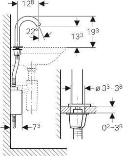 Geberit 116168211 Piave WT-Arm., Standmontage, Batterie