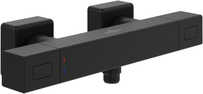 Villeroy und Boch Villeroy & Boch Universal Taps & Fittings Brause-Thermostat TVS000018000K5 eckig, Wandmontage, matt black