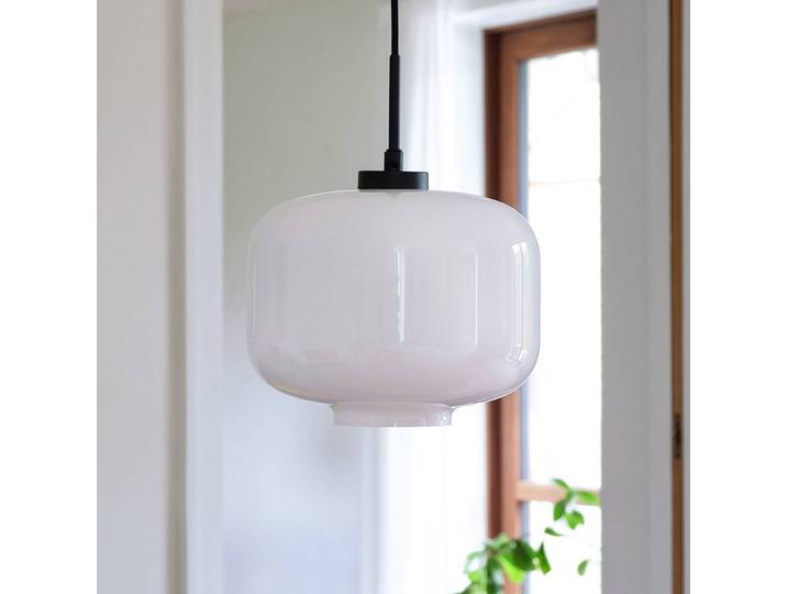 Dyberg Larsen Glas Hängelampe Arp, dimmbar, weiß / opal, für Wohn- / Esszimmer, Glas, Design, Pendelleuchte