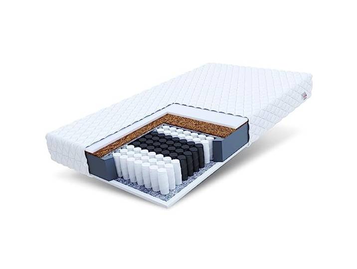 FDM Vitoria Taschenfederkernmatratze 90x200 cm 7 Zonen Matratze 18 cm Höhe Kokos Polyurethanschaum Härtegrade H4/H3 (Hart/Mittelhart) Zweiseitig Abnehmbarer Bezug Waschbar