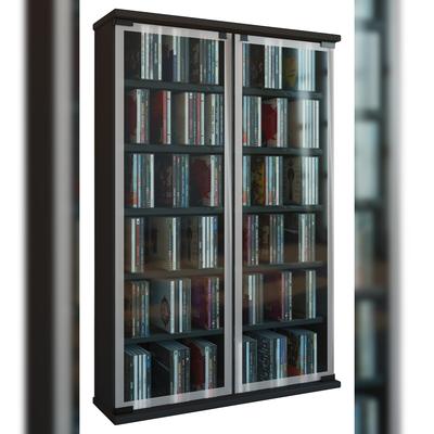 VCM CD / DVD Media Regal Galerie Schwarz H. 92 x B. 60 x T. 18 cm