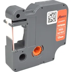Label Band kompatibel zu Dymo D1 1978366 weiß auf rot 12mm x 3m
