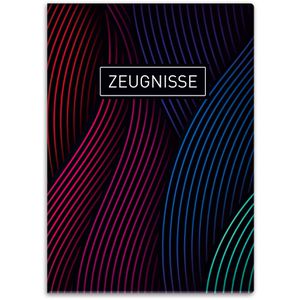 itenga Zeugnismappe 33105595, mit Motiv, A4, Sichtbuch, Motiv wellige Linien, mit 10 Hüllen